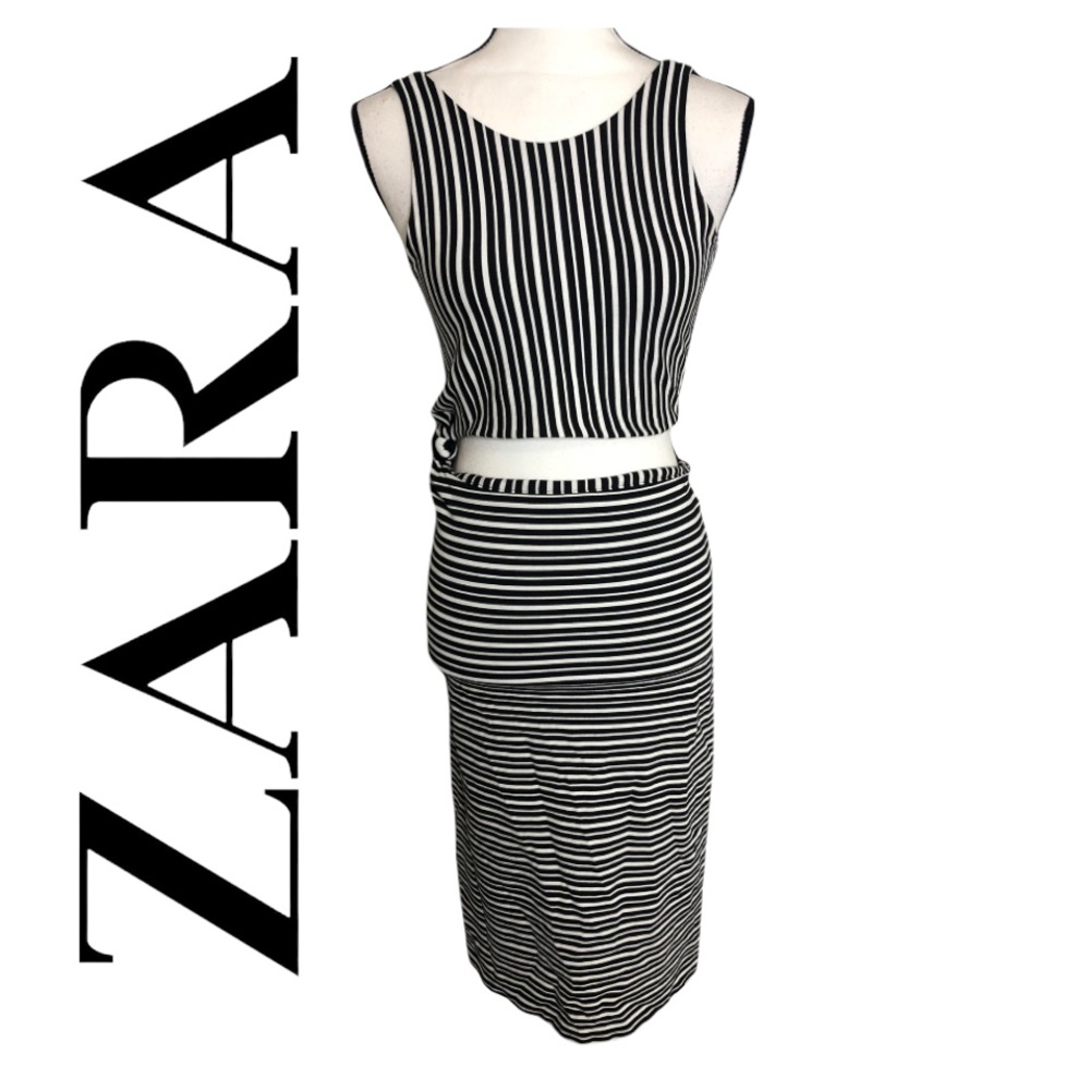 LIMITED EDITION 🔥Zara trafaluc striped pencil dress Sz S